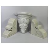 White Wooden Wall Sconce Shelves