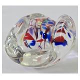 Murano-Style Art Glass Millefiori Paperweight