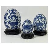 Chinese Porcelain Blue & White Eggs