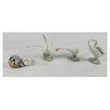 Lladro 'Ducklings'+ Geese Porcelain Sculptures (4)