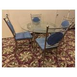 Brushed Nickel & Glass Contemporary Dining Set