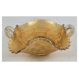 Carnival Glass Basketweave Bon Bon Dish
