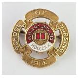 Indiana University School Of Nursing Pin (1914)