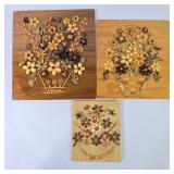 Vintage Seed & Bean Mosaic Floral Bouquets