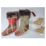 Rustic Christmas Stockings & Wooden Skates
