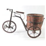 Vintage Metal & Wood Tricycle Bicycle Plant Stand