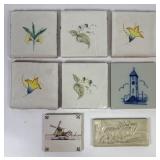 Hand Painted Terra Cotta & Porcelain Accent Tiles