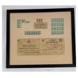 WWII Framed War Ration Book & Stamps