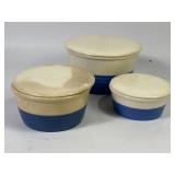 Universal Potteries Blue Cream Refrigerator Bowls