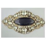 Eisenberg Original Rhinestone & Onyx Brooch