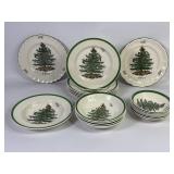 Spode Christmas Tree Salad Plates, Bowls + (20)