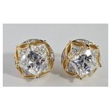 Sterling Flower Halo Post Earrings