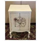 White Painted Bicycle Decoupage Accent Chest