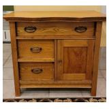 Antique Oak Washstand Cabinet