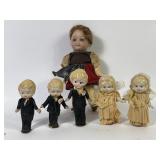 Antique Bisque Bride & Groom Dolls + Bisque Baby