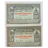 1940 Democratic Nat. Convention Ticket Chicago