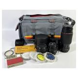 Canon, Vivitar 35mm Camera Lenses, Filters & Case