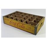 Coca-Cola Yellow 24 Bottle Wooden Crate