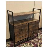 Rustic 4-Drawer Storage Shelf