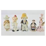 Japanese Porcelain & Bisque Figurines (5)