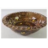 MCM Ceramic Glazed Ruffled Edge Bowl Signed BP