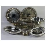 Oneida Silver Plate Trays, Bowls, Platters + (10)