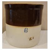 Two Tone Stoneware 6 Gallon Crock