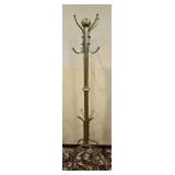 Vintage Large Brass Coat Rack Hall Tree