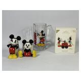 Disney Mickey Mouse Mug, Hallmark Ornament +