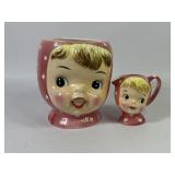 Napco ï¿½Miss Cutie-Pieï¿½ China Cookie Jar & Creamer