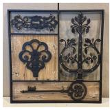 Rustic Metal & Wood Key Scrollwork Wall Art