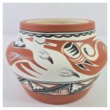 Jemez Pueblo Pottery Vase Signed By H.T Jemez
