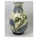 Blue Hydrangeas Raised Relief Porcelain Vase