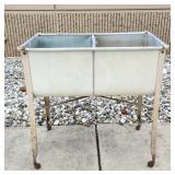 Vintage Metal Double Wash Tub Basin