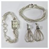 Sterling Liquid Silver Multi-Strand Jewelry Set