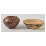 Hopi-Tewa Pottery Seed Bowls Signed Louden Silas