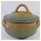 Lidded Pottery Casserole Dish Signed Latos