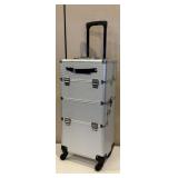 Stainless Rolling Organizer w/ Paint Supplies