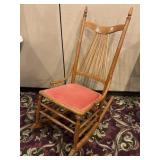 Antique American Oak Spindle Back Rocking Chair