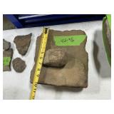NATIVE AMERICAN METATE GRINDING STONE 10"X10"X4"