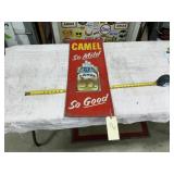 CAMEL CIG SELF FRAMED SIGN VINTAGE 32" X12"