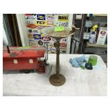 METAL BIRD BATH, 23" T X 11" W