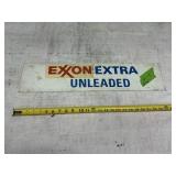 EXXON EXTRA UNLEADED SIGN PAINTED METAL 25" X 6"