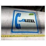 ALLTEL FLANGE SIGN, VINTAGE DOUBLE SIDED 18" X 19"