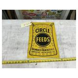 CIRCLE FEEDS VINTAGE SIGN 17.5" X12" STOUT SIGN...