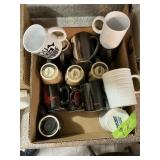 BOX OF COFFEE MUGS