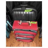 BLACK/RED SUITCASES X2
