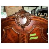 DECORATIVE HEAVY WOOD BED FRAME AND RAILS-QUEEN