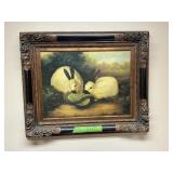 RABBIT PICTURE, NICE FRAME, 33" X27"