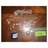 2 MDX RINGS TAPE MEASURE, MISC COSTUME JEWELRY
